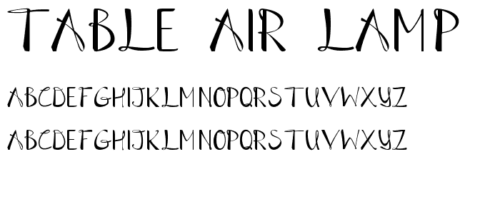 Table Air Lamp  font
